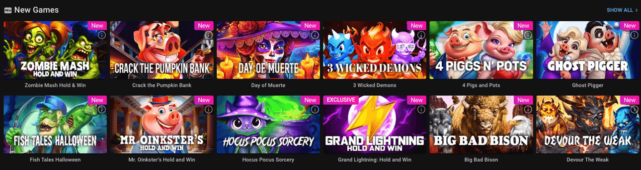 Two banners showing new games available at Pulsz Casino.